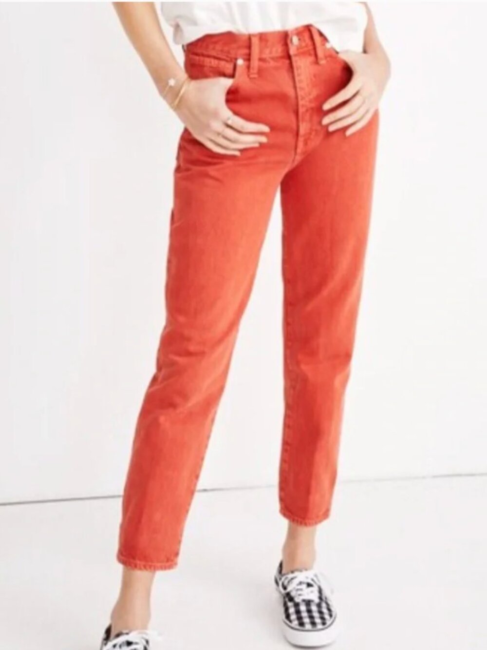 Madewell The Momjean: Garment‎ Dyed Edition Enamel Red Size 28